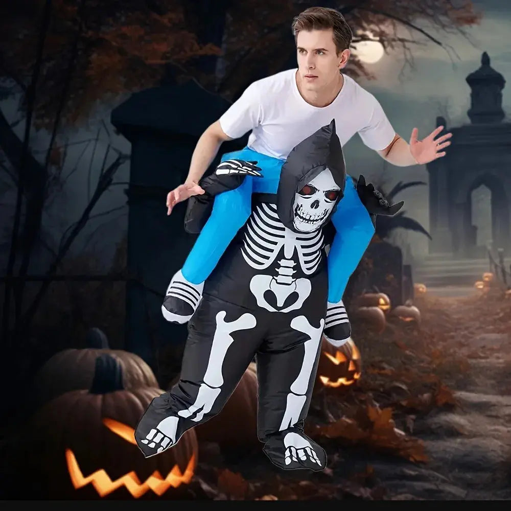 Halloween inflatable skull costume cosplay shoulder and back design inflatable skull costume party accessories Suncollections