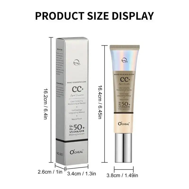 CC Cream With SPF 50 Color Correcting Cream SPF 50 Sunscreen Full Coverage Foundation Lightweight Foundation Moisturizing - Suncollections