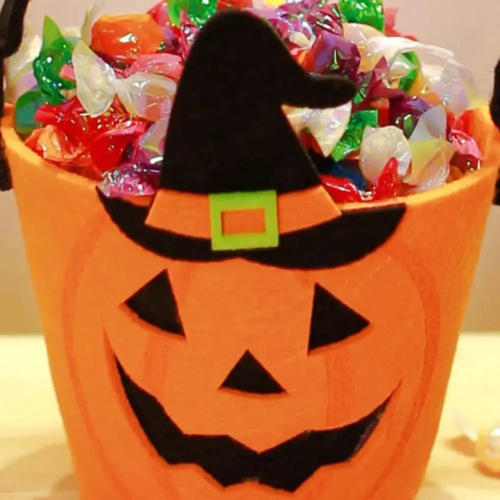 Halloween Theme Candy Bucket Bag Portable Candy Basket Kids Trick or Treat Bucket Halloween Party Decoration Supplies Suncollections