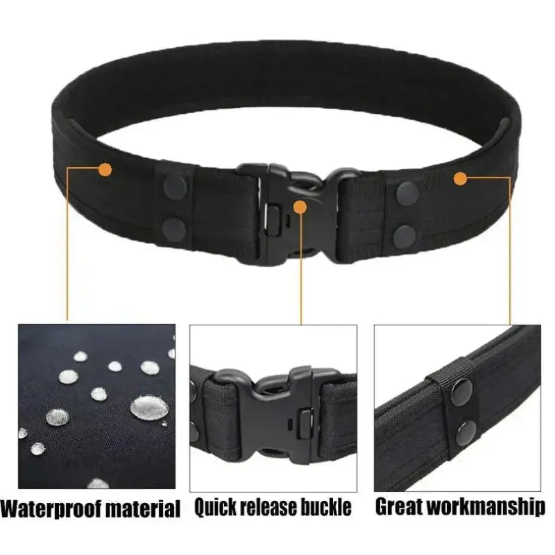 1pcs Army Style Combat Belt Quick Release Tactical Belt Fashionable Easy and Comfortable Men's Canvas Belt Outdoor Waist Trainer - Suncollections