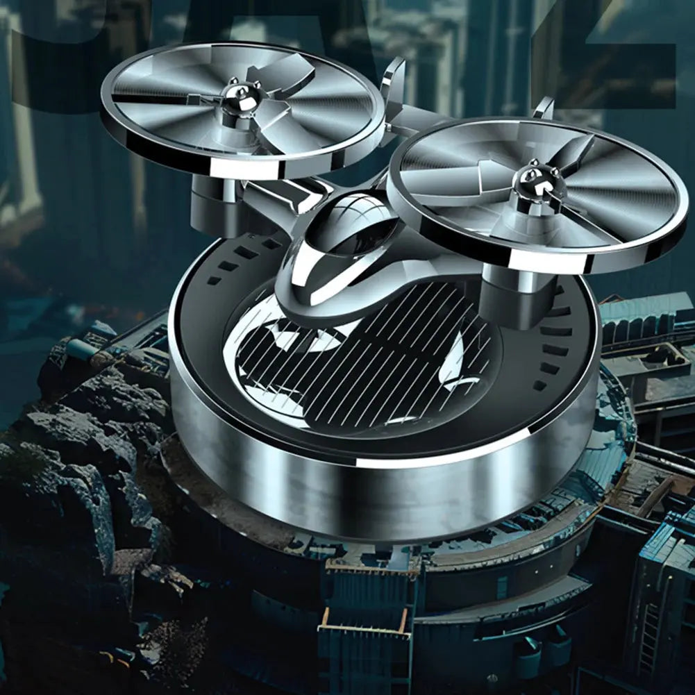Solar Aircraft Car Decoration Ornaments Solar Powered Rotation Helicopter Car Energy Air Freshener Fragrance Diffuser - Suncollections