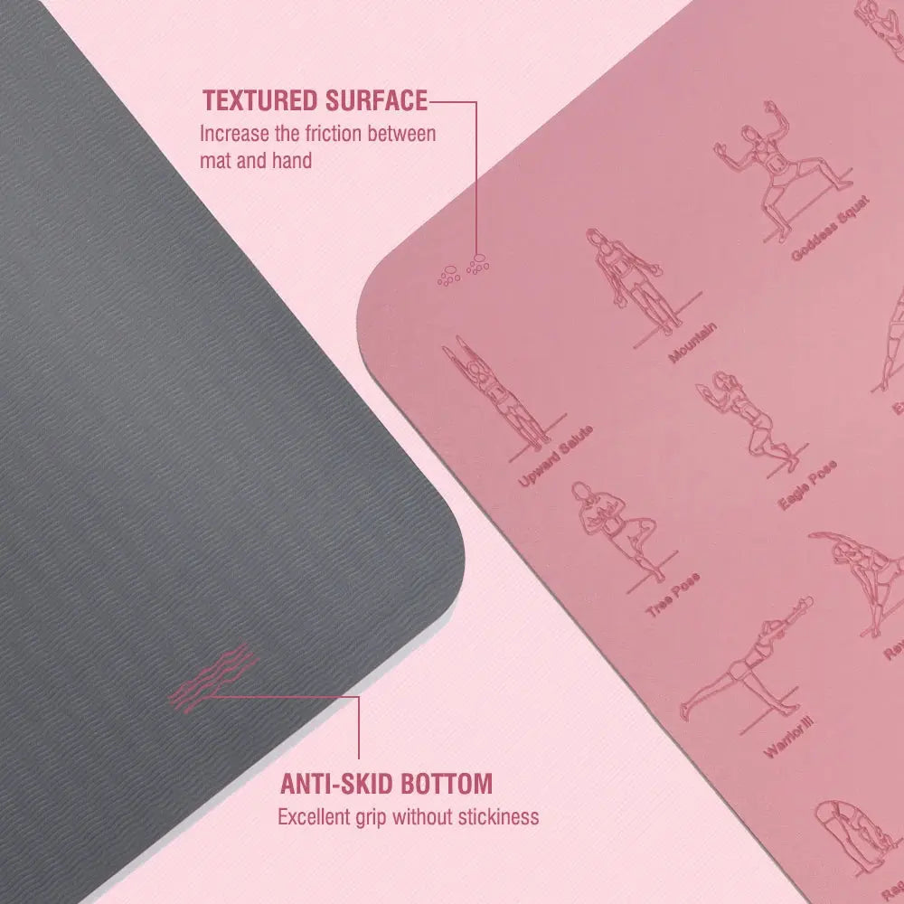 TPE Yoga Mat 183cm*57cm Eco-friendly Non-Slip Sports Fitness Mat For Exercise Yoga And Pilates Gymnastics Mat Fitness Equipment - Suncollections