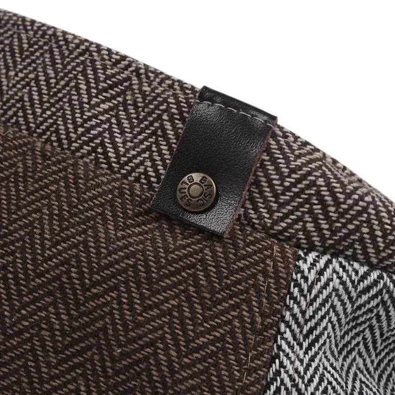Men Newsboy Hats Peaky Autumn Vintage Herringbone Octagon Cap Women Casual Stripe Berets Gatsby Flat Hat - Suncollections