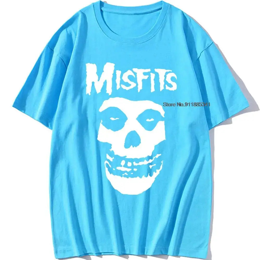 new men's hip-hop punk skull misfits brand cotton short-sleeve T-shirt marve - Suncollections