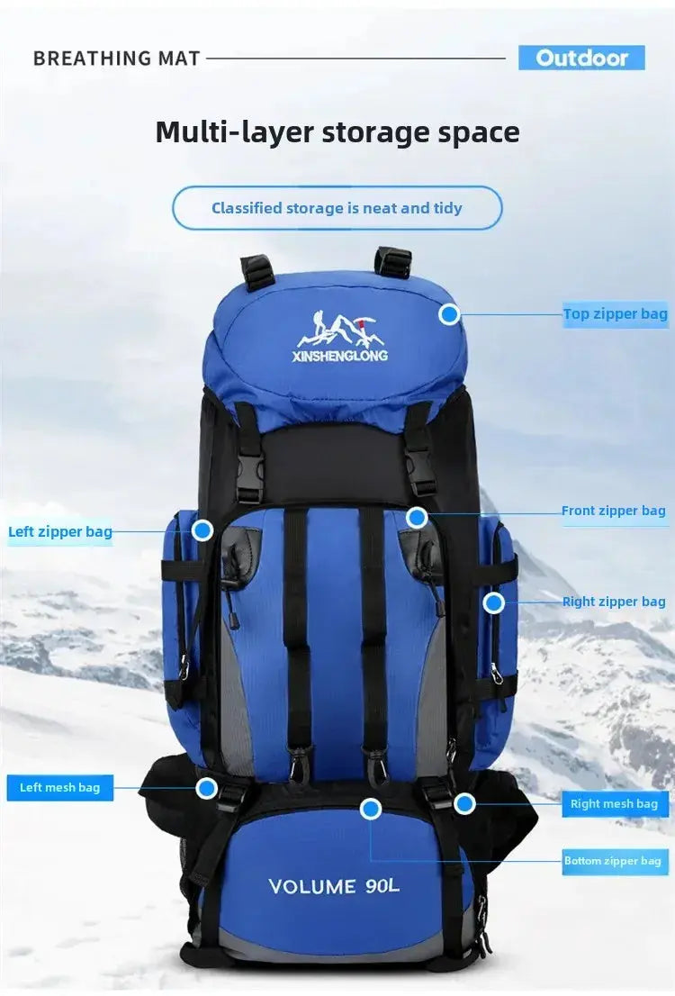 90L Waterproof Hiking Camping Backpack Trekking Bag Rucksack Large Capacity Travel Outdoor Sports Bags Camping Equipments - Suncollections