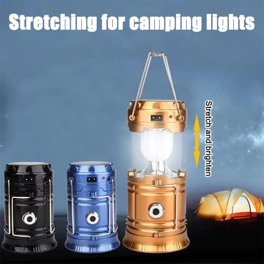 Solar LED Portable Lantern Torch Lamp Multi-function Outdoor Solar Waterproof Camping Emergency Tent Lamp for Outdoor Lighting - Suncollections
