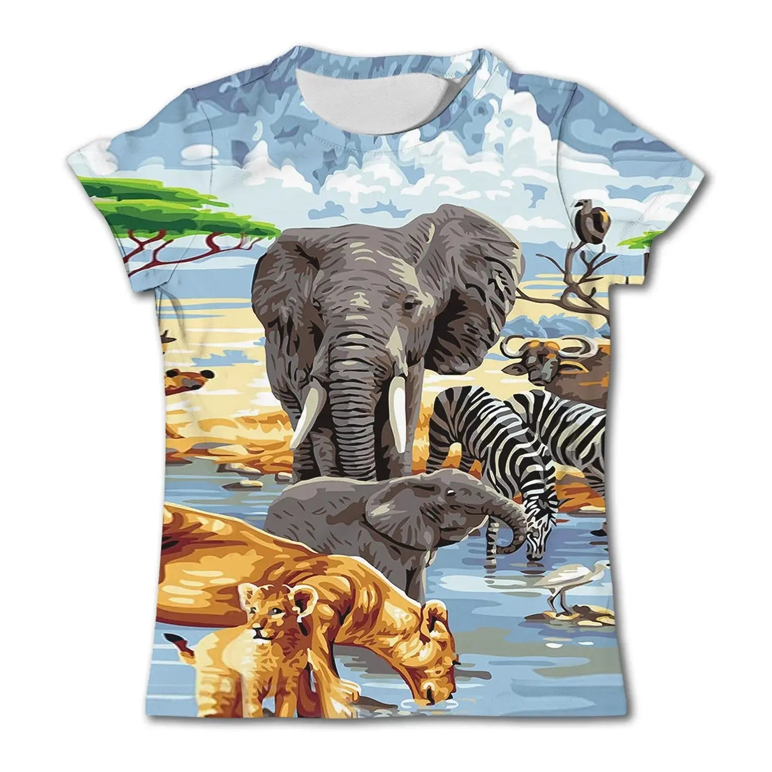 2024 Child Boys Girls Dinosaur T-shirts Summer Short Sleeve Boy Clothes Causal T Shirt Tops Tee Children's clothing 3-14 year - Suncollections