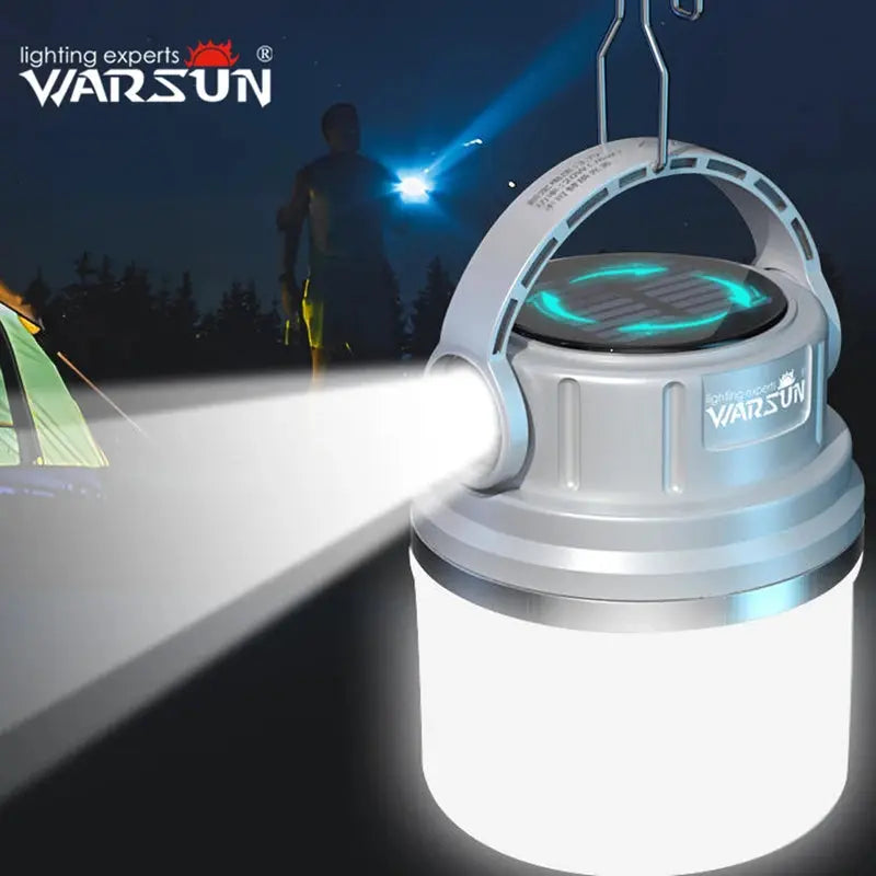 Warsun Outdoor 1100 Lumen Long Endurance Led Solar Powerful Rechargeable Camping Lamp Light with Outdoor Sports - Suncollections