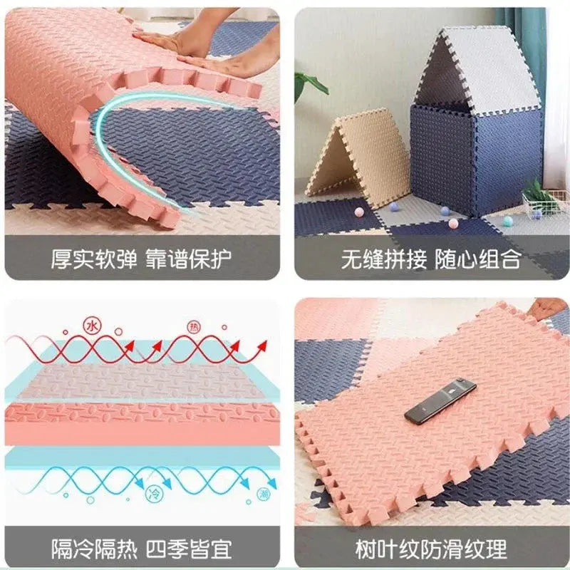 16pcs Foam Baby Play Mat Puzzle Mat Kids Interlocking Exercise Tiles Rugs Puzzle Floor Tiles Toy Carpet Soft Carpet 30*30*1cm Suncollections