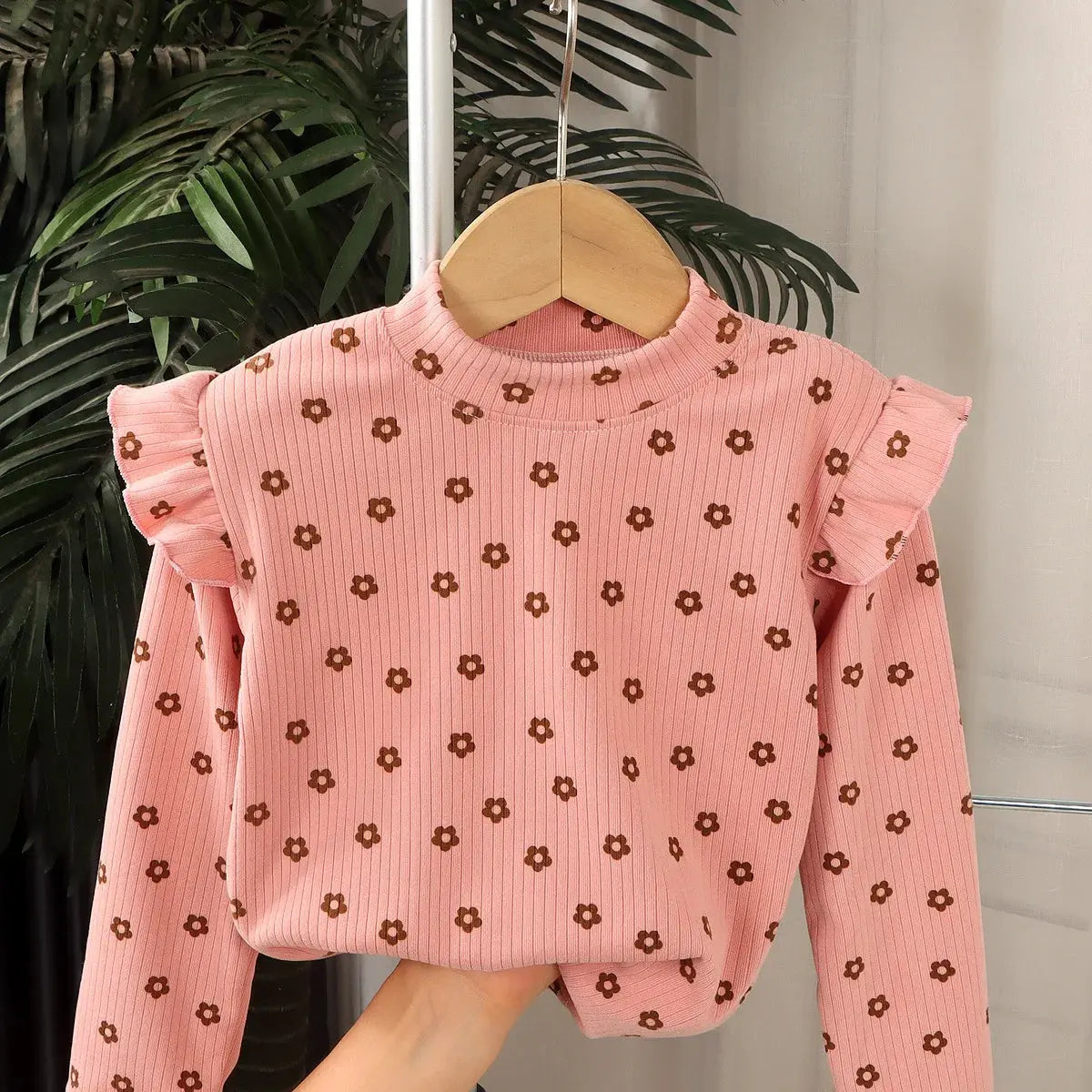 Kids Long Sleeved Undershirt Girls Cute Floral Dots T-shirt 2-10T Children Boys Sweet Tops Bottoming Shirt  t shirt for kids boy - Suncollections