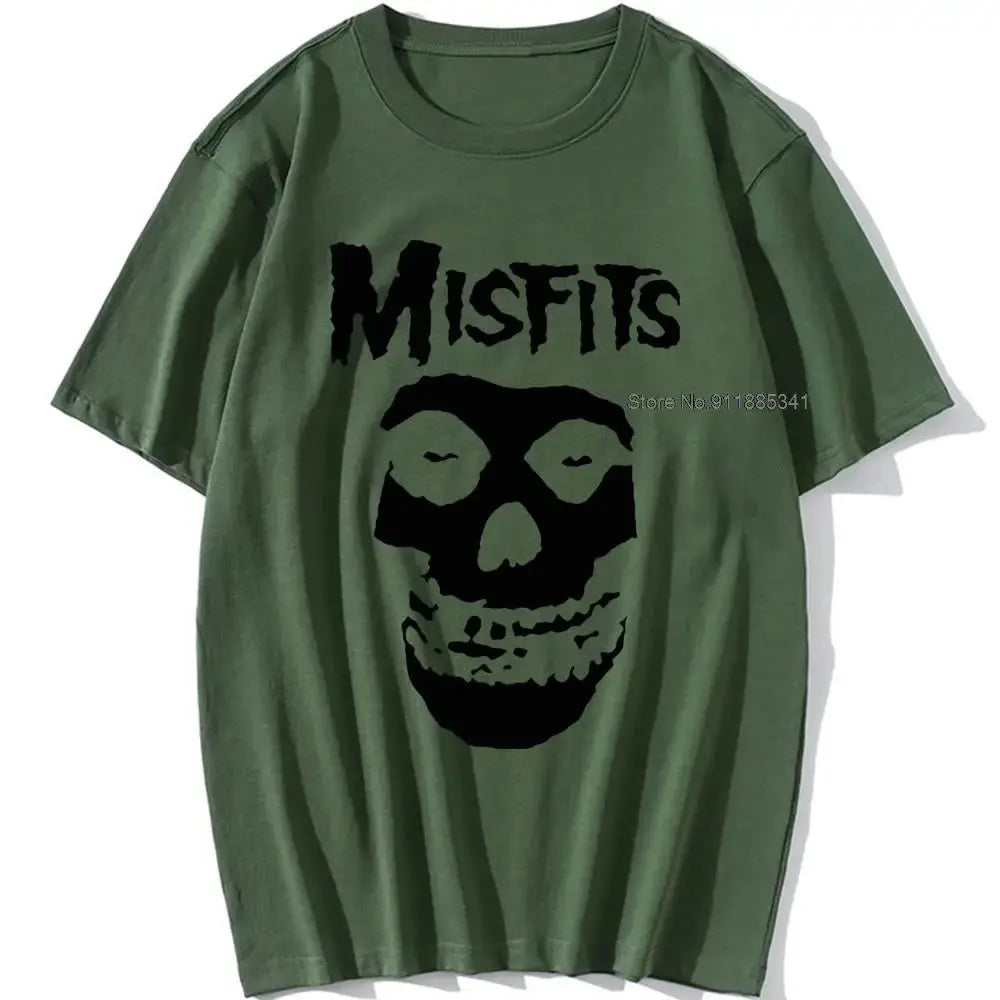 new men's hip-hop punk skull misfits brand cotton short-sleeve T-shirt marve - Suncollections