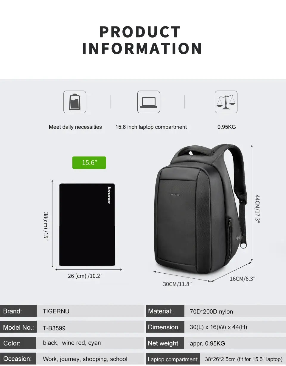 Lifetime Warranty Backpack For Men For Women 14-15.6 Laptop Backpack Bag Anti Theft Backpack Travel Backpack For School Mochila - Suncollections