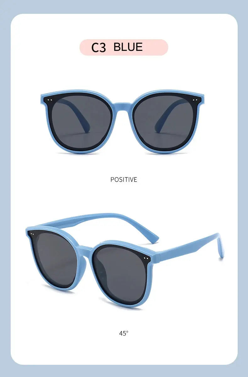 3-12 Years Kids Polarized Sunglasses Boys' Cool Girls Soft TPEE Frame Cat Eye Design Fashion Sun UV400 Protection Oval Glasses - Suncollections