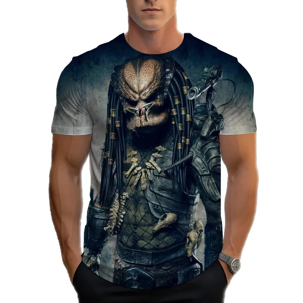 Predator Graphic T Shirt For Men Fashion Streetwear Hip Hop 3d Printed Horror Movie Alien T-shirt Summer Casual Womens Clothing - Suncollections