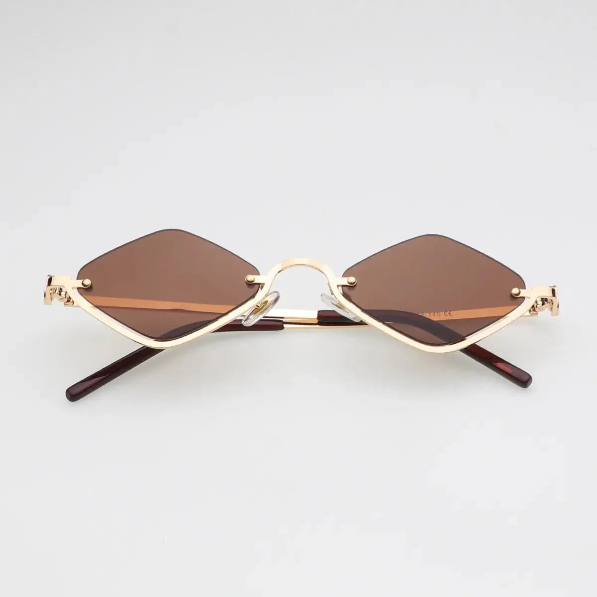 Fashion Small Polygonal Sunglasses Women Luxury Brand Metal Half Frame Sun Glasses Ladies Hipster sexy Cat Eye Shades Vintage - Suncollections