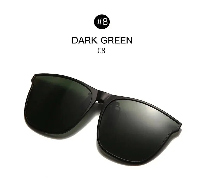 Polarized Clip On Sunglasses Men Car Driver Goggles Night Vision Glasses Anti Glare Vintage Square Glasses Oculos - Suncollections