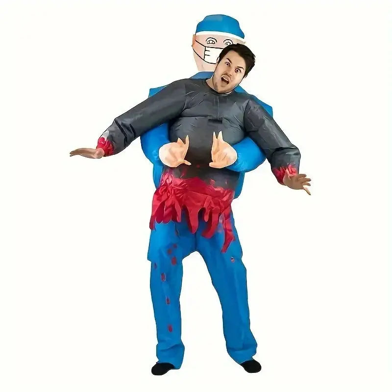 Terrifying Doctor Inflatable Suit Bloody Terrifying Amputation Doctor Inflatable Suit Halloween Carnival Party Funny Costume Suncollections