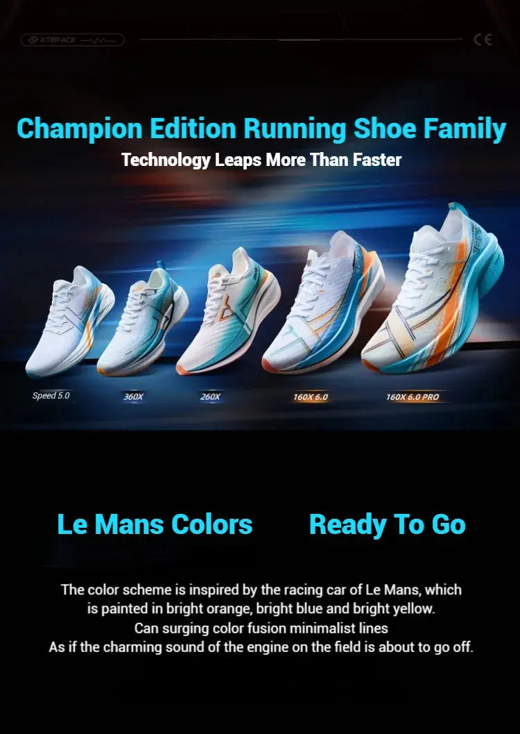 Xtep 160X 6.0 Running Shoes Professional Marathon PB Carbon Plate For Men 2024 Cushioning Shock Absorption Sneakers 976319110057 Suncollections