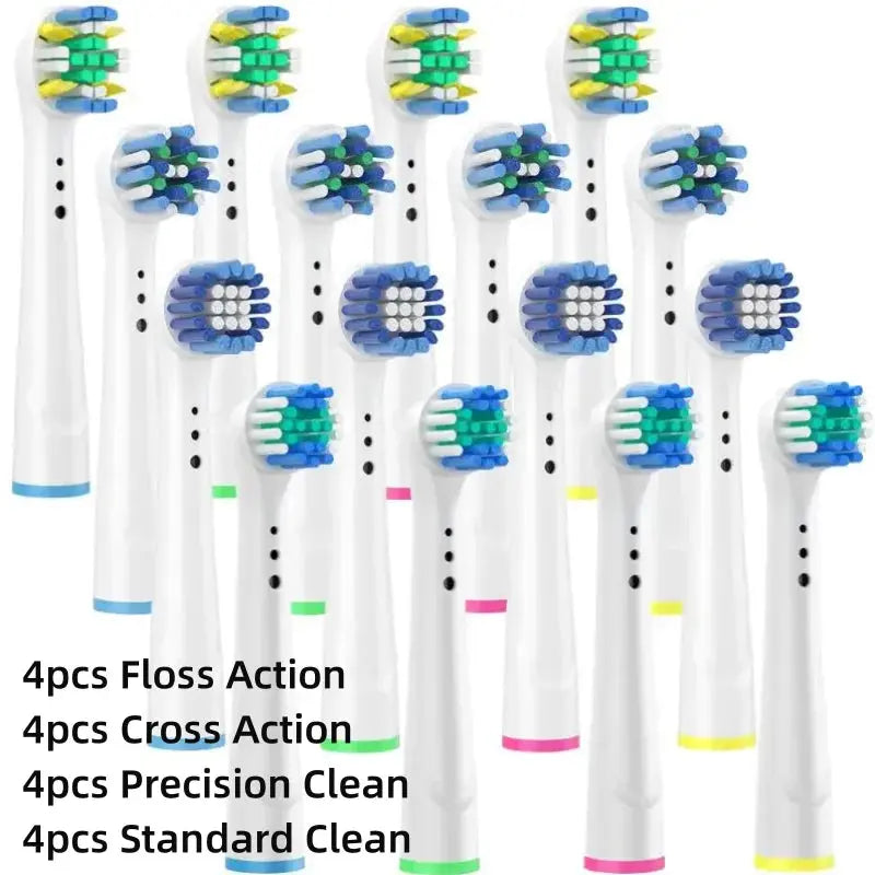 16/20PCS Brush Head nozzles for Oral B Electric Toothbrush Replacement Head Refill Sensitive Floss Cross Action for Oralb - Suncollections