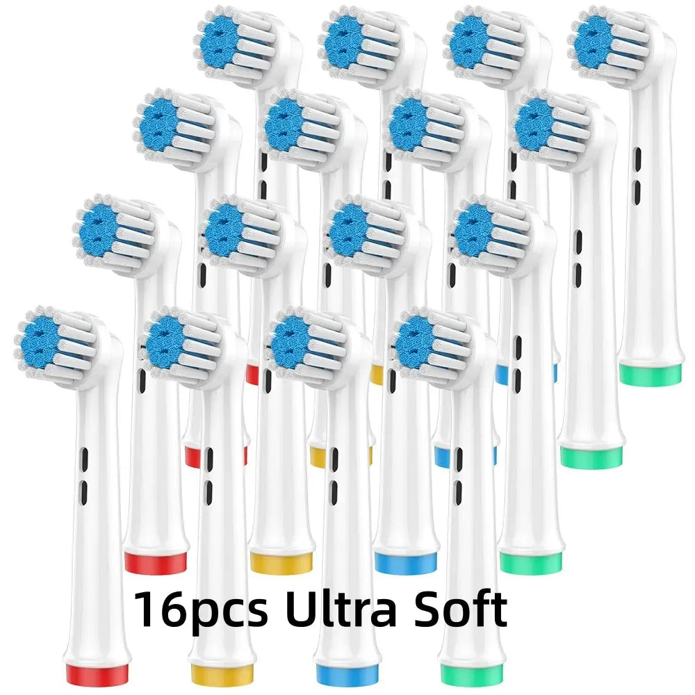 16/20PCS Brush Head nozzles for Oral B Electric Toothbrush Replacement Head Refill Sensitive Floss Cross Action for Oralb - Suncollections