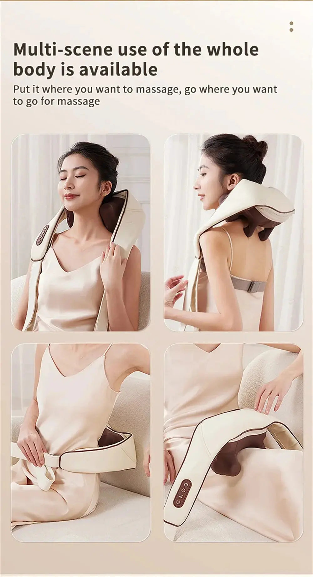 Wireless Electric Shiatsu Neck and Back Massager - Suncollections