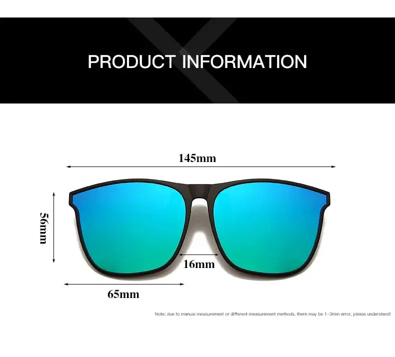 Polarized Clip On Sunglasses Men Car Driver Goggles Night Vision Glasses Anti Glare Vintage Square Glasses Oculos - Suncollections