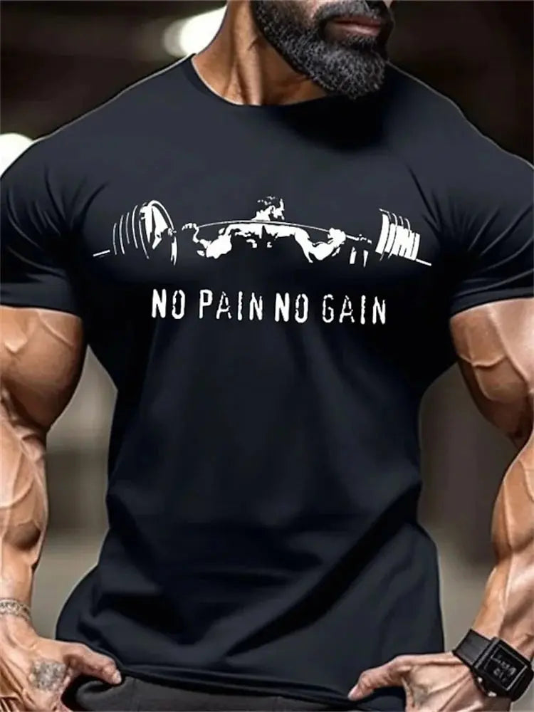 New Men's Fitness T-Shirt Fierce Gym Sports Short-Sleeved Top Quick-Dry Round Neck T-Shirt Fitness Competition Training Clothes - Suncollections