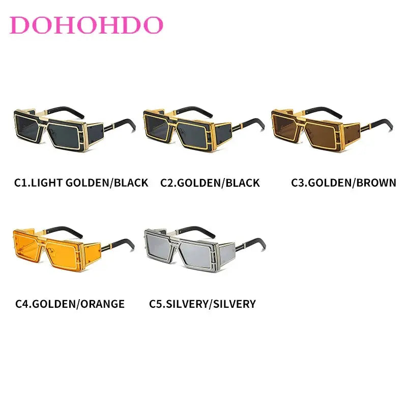 Square Punk Sunglasses Women Men Vintage Luxury Steampunk Sun Glasses Women Fashion Trendy Brand Design Driving Shades UV400 - Suncollections