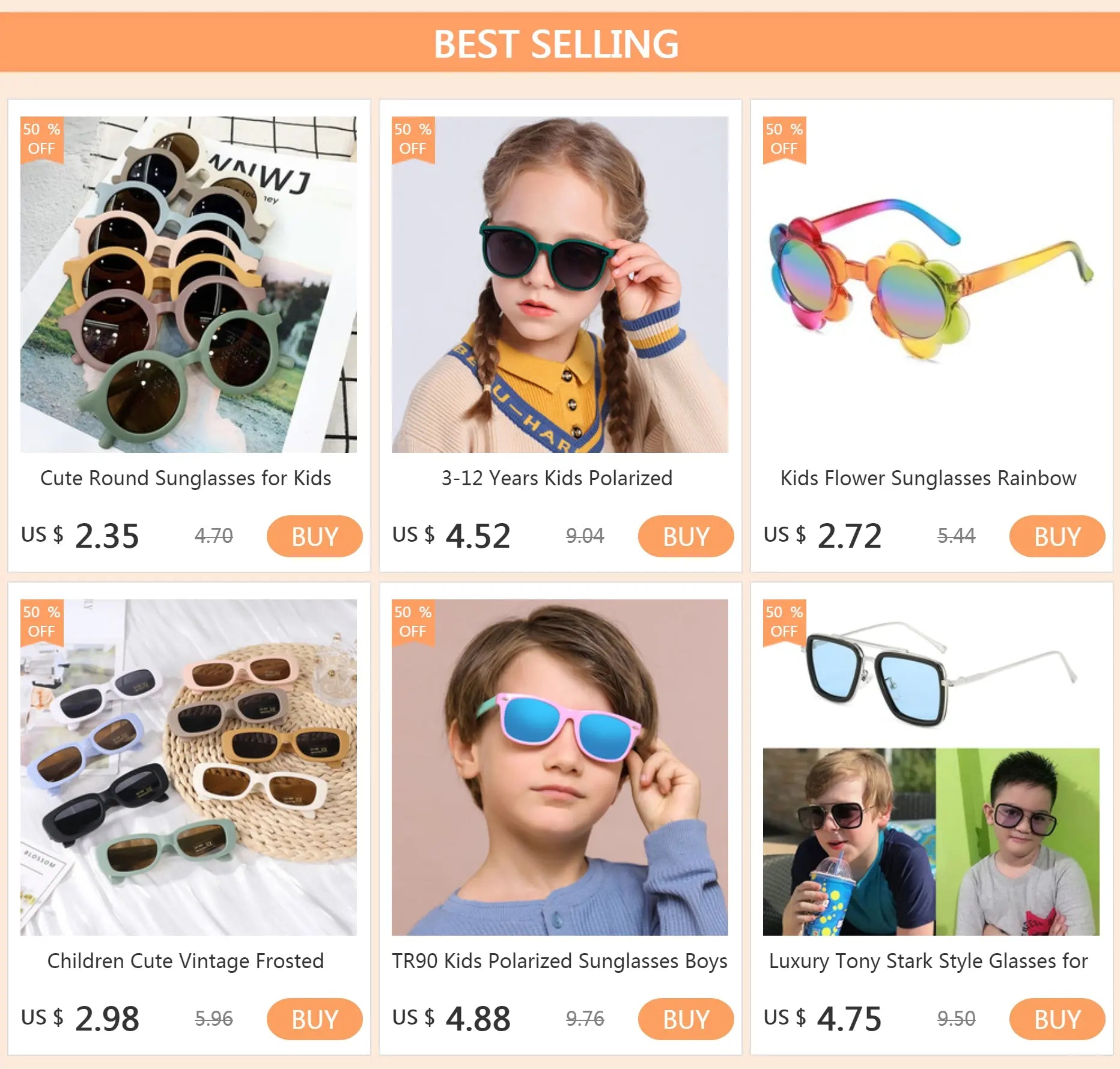 3-12 Years Kids Polarized Sunglasses Boys' Cool Girls Soft TPEE Frame Cat Eye Design Fashion Sun UV400 Protection Oval Glasses - Suncollections