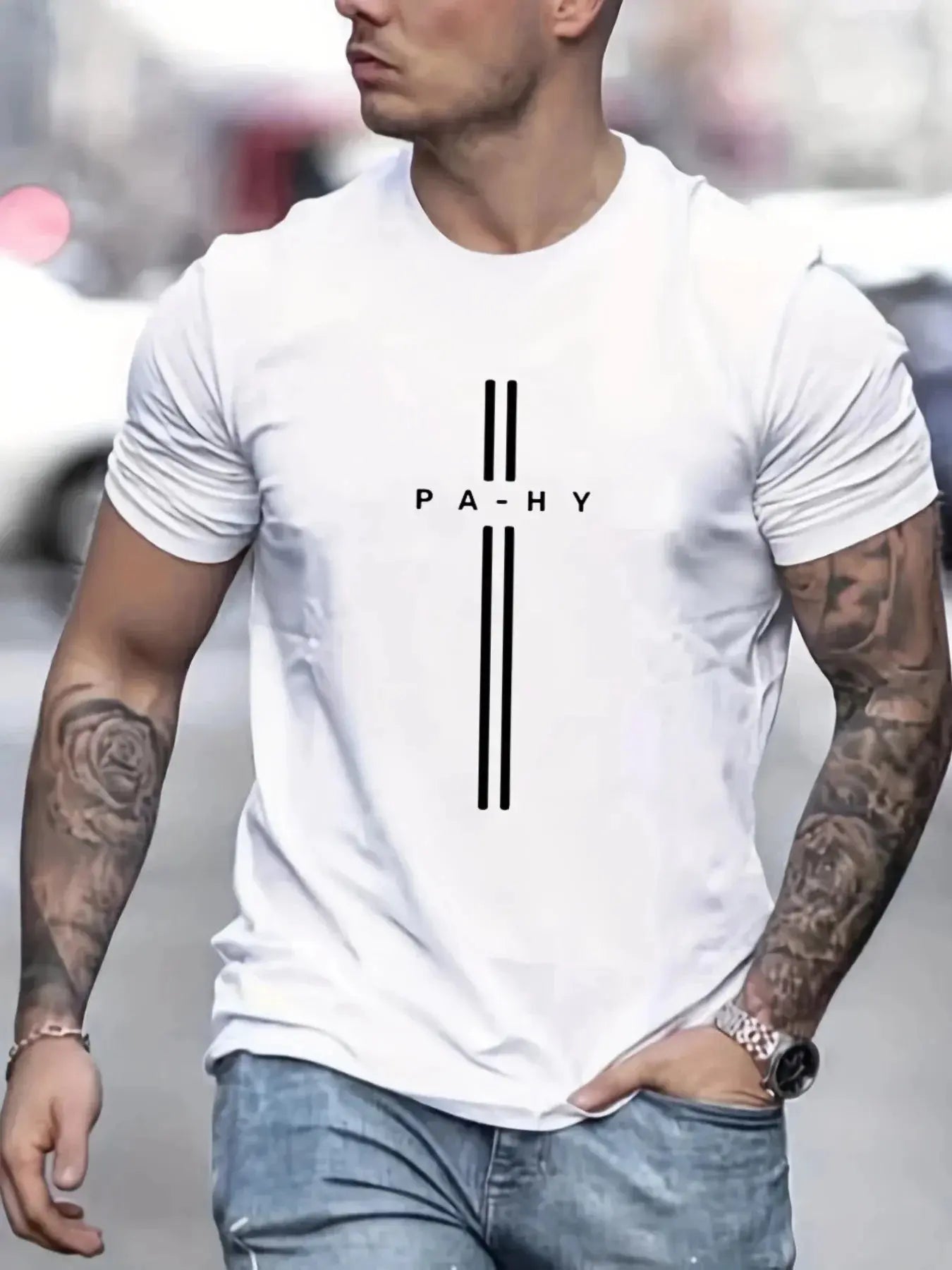 New men's 100% cotton short-sleeved T-shirt, crew-neck top comfortable casual, summer loose fashion T-shirt - Suncollections