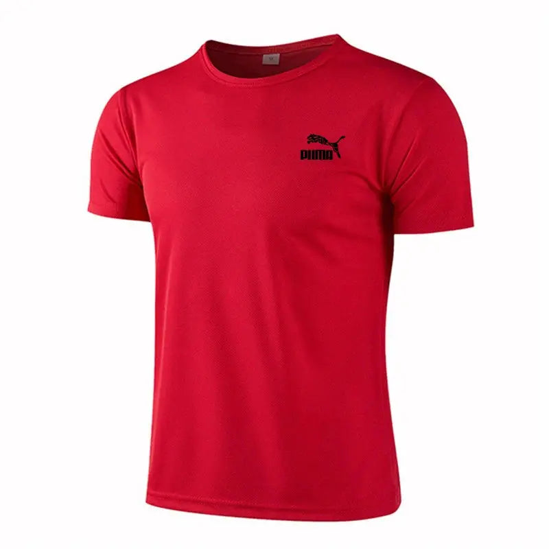 Men's Casual T-shirts Summer Quick Dry Breathable Round Neck Short Sleeve Elastic Outdoor Training Hiking Run T-shirts - Suncollections