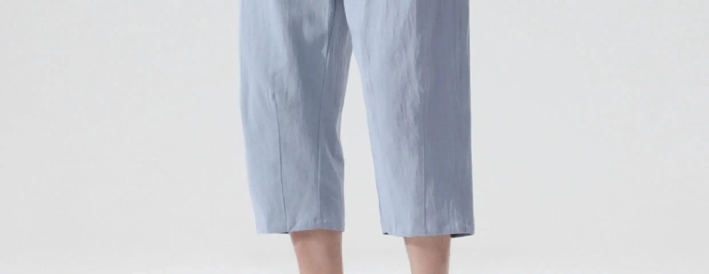 M-5XL 100% Cotton Cropped Pants Men's Summer Thin Pants Casual Beach Pants Men's Straight Leg Home Pants Suncollections