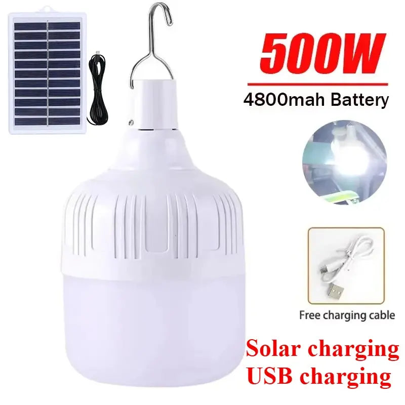100-500W Rechargeable Portable LED Emergency Lights Outdoor Portable Lanterns Hanging Camping Energy Saving Bulb for Garden Tent - Suncollections