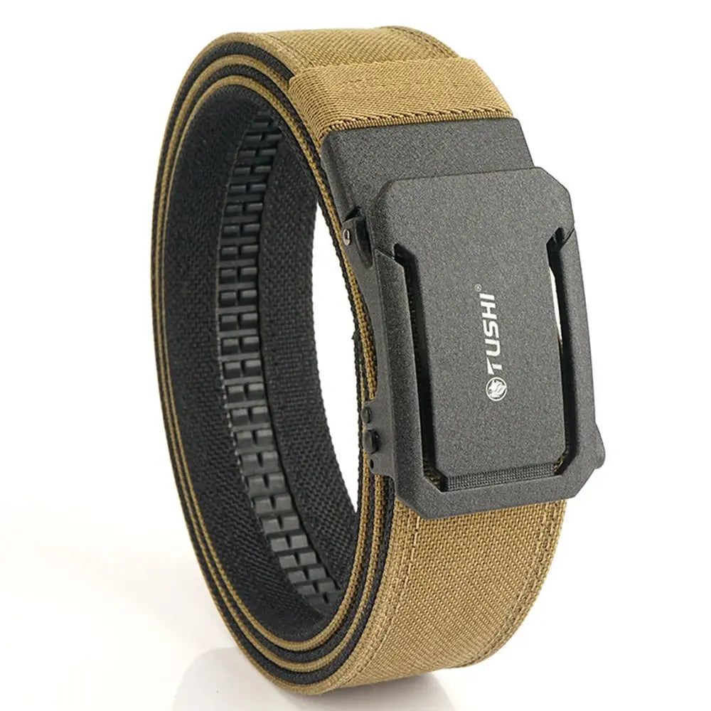 TUSHI Mens Belt Automatic Metal Buckle IPSC Gun Belt Tactical Canvas Webbing Military Belt Outdoor Work Business Belt Nylon Belt - Suncollections