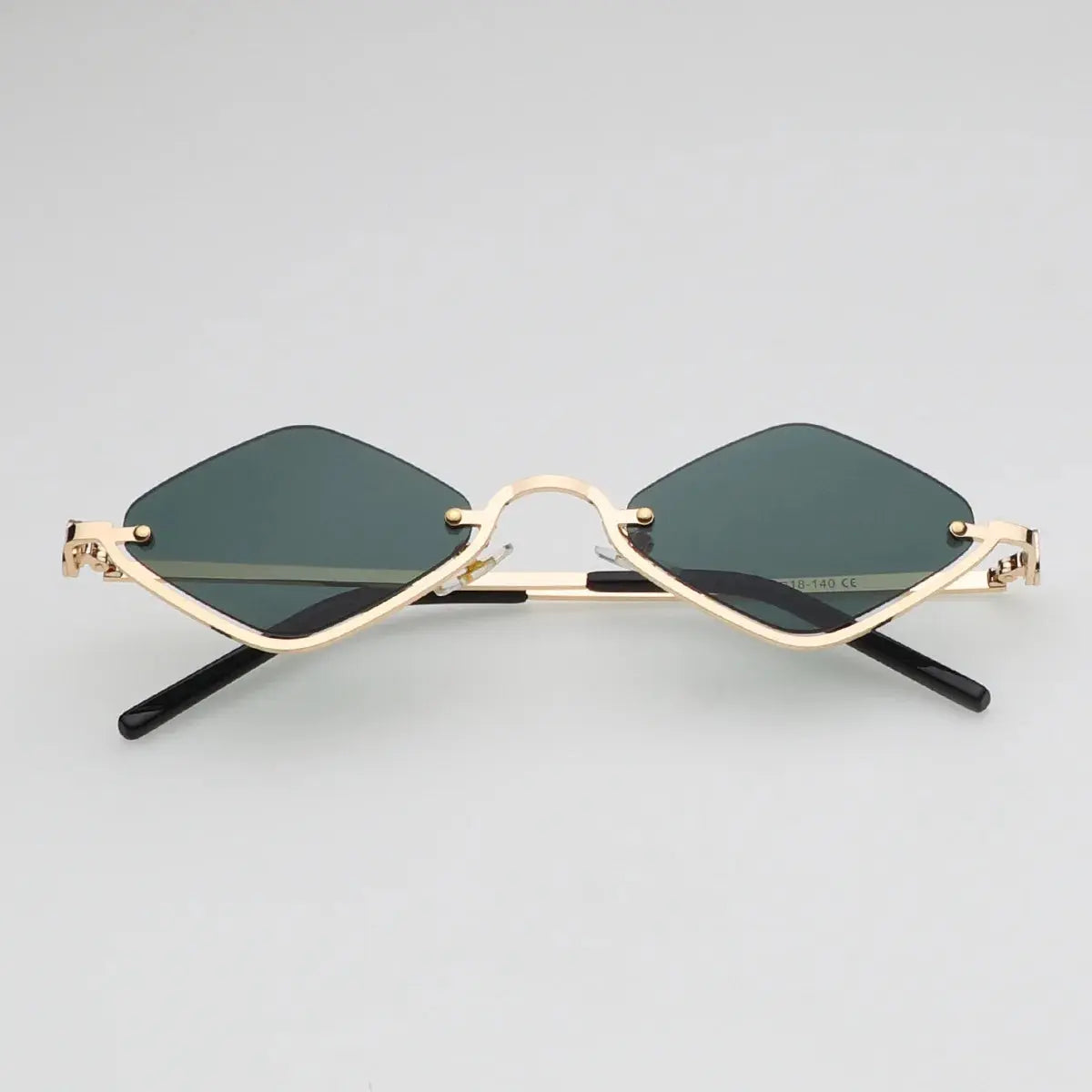 Fashion Small Polygonal Sunglasses Women Luxury Brand Metal Half Frame Sun Glasses Ladies Hipster sexy Cat Eye Shades Vintage - Suncollections