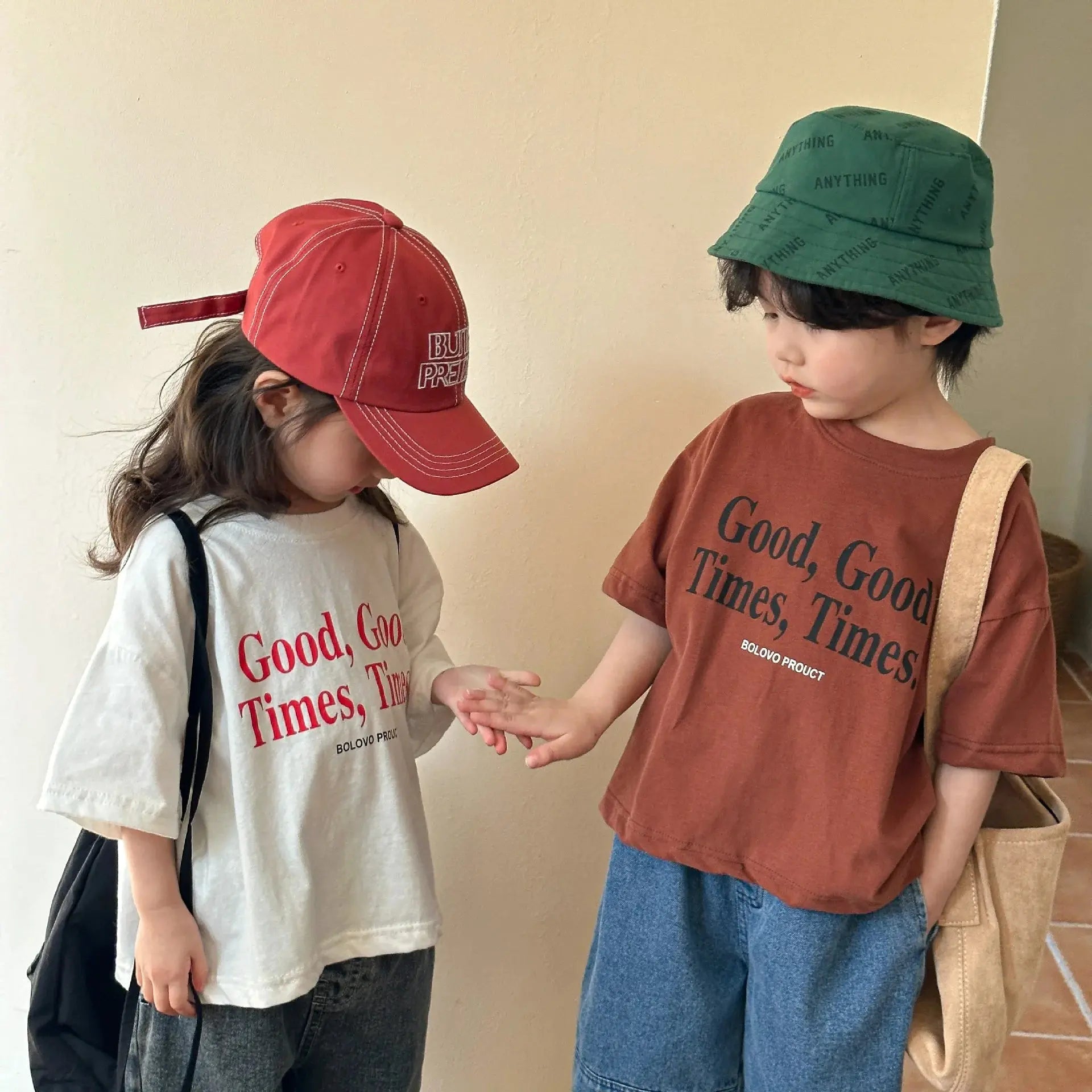 2024 Summer Fashion Loose Girl Children Letter Print T-shirt Boy Baby Cotton Short Sleeve Tees Kid Casual Tops Toddler Clothes - Suncollections