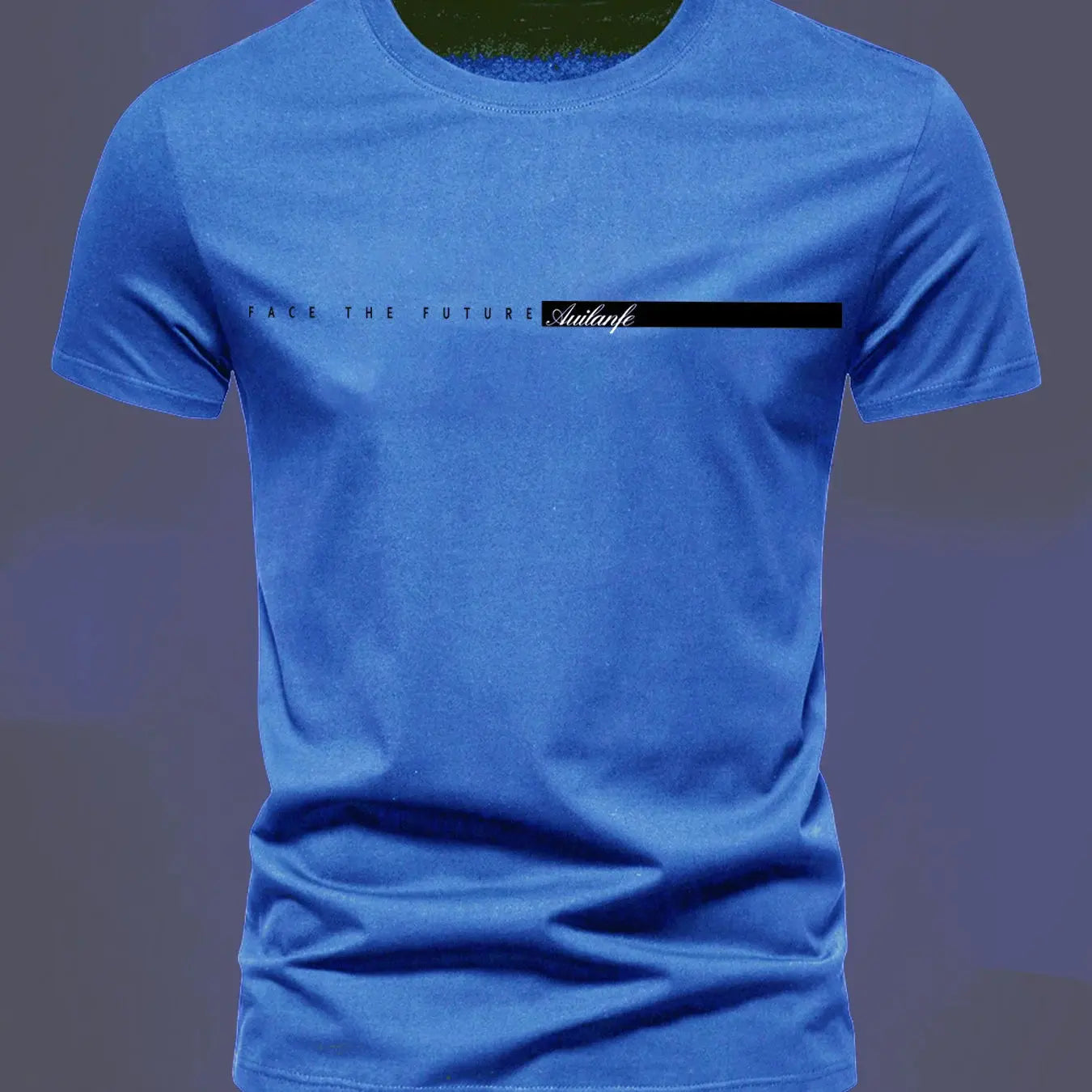 Summer men's 100% pure cotton casual sports loose oversized simple letter pattern printed round neck short sleeved T-shirt top - Suncollections