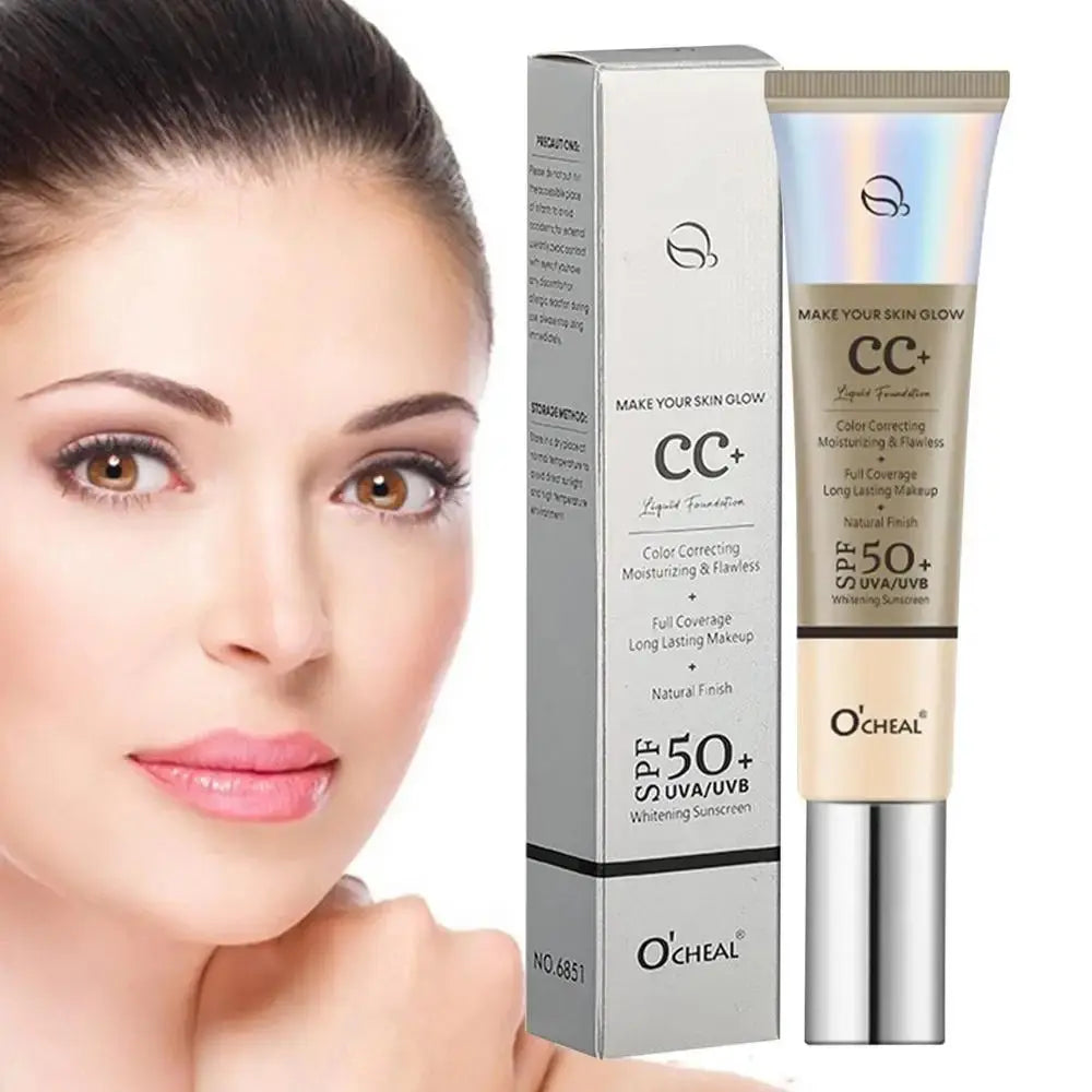 CC Cream With SPF 50 Color Correcting Cream SPF 50 Sunscreen Full Coverage Foundation Lightweight Foundation Moisturizing - Suncollections