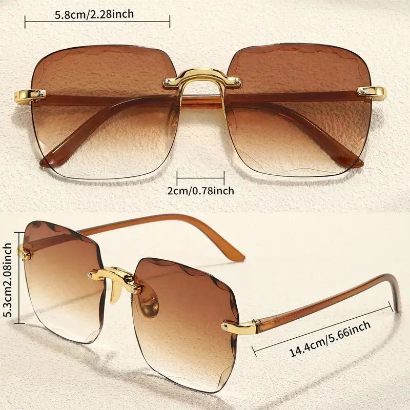Square Frameless Classic Gradient Women Sunglasses - Suncollections