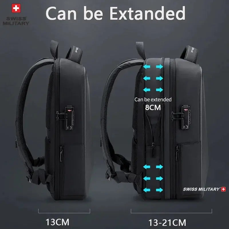 Swiss Military Brand Laptop Backpack Anti-theft Waterproof Casual Backpack USB Charging Men Business Travel Bag Backpack Mochila - Suncollections
