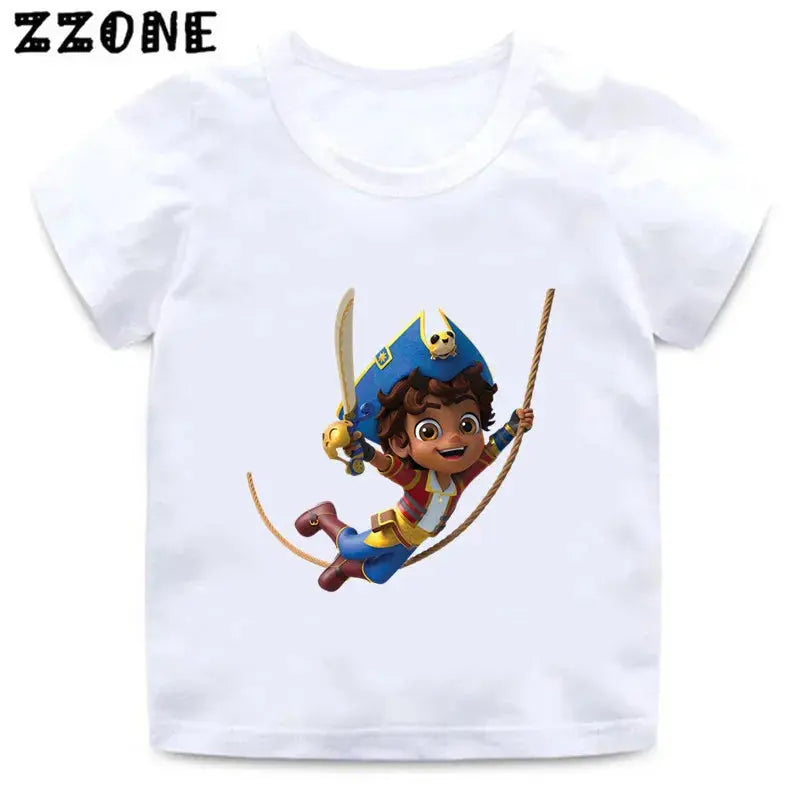 Hot Sale Santiago of The Seas Print Cartoon Kids T-Shirts Funny Girls Clothes Baby Boys T shirt Summer Children Tops,ooo5877 - Suncollections