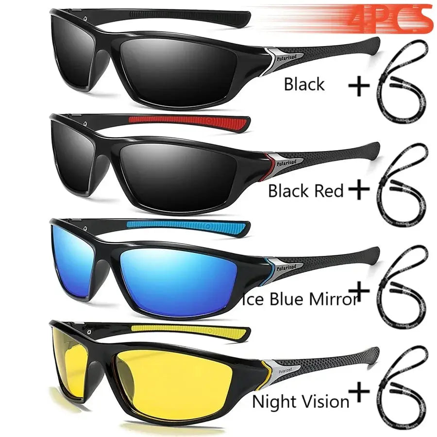 Men And Women Outdoor Sports Polarized Sunglasses With Chain Cycling Climbing Skiing Fishing Vintage Sun Glasses UV400 Eyewear - Suncollections