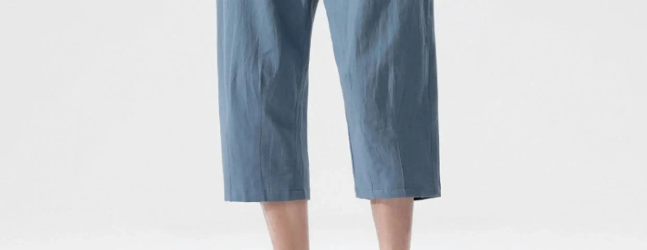 M-5XL 100% Cotton Cropped Pants Men's Summer Thin Pants Casual Beach Pants Men's Straight Leg Home Pants Suncollections