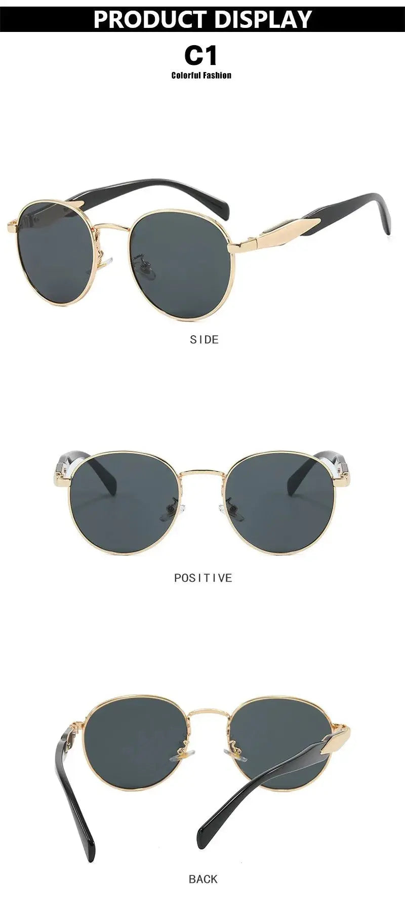 Vintage Round Metal Sunglasses Women New Fashion Retro UV400 - Suncollections