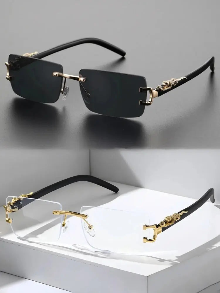 1/2 PCS Fashionable Trendy Frameless Rectangular Personalized Sunglasses For Daily Life - Suncollections
