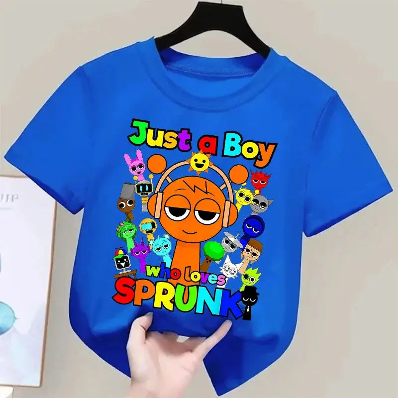 Anime Sprunki Incredibox Game Children T-shirts Kids Cartoon Sprunki Short Sleeve Tops Tees Funny Sprunki Boys Girls T-Shirts - Suncollections