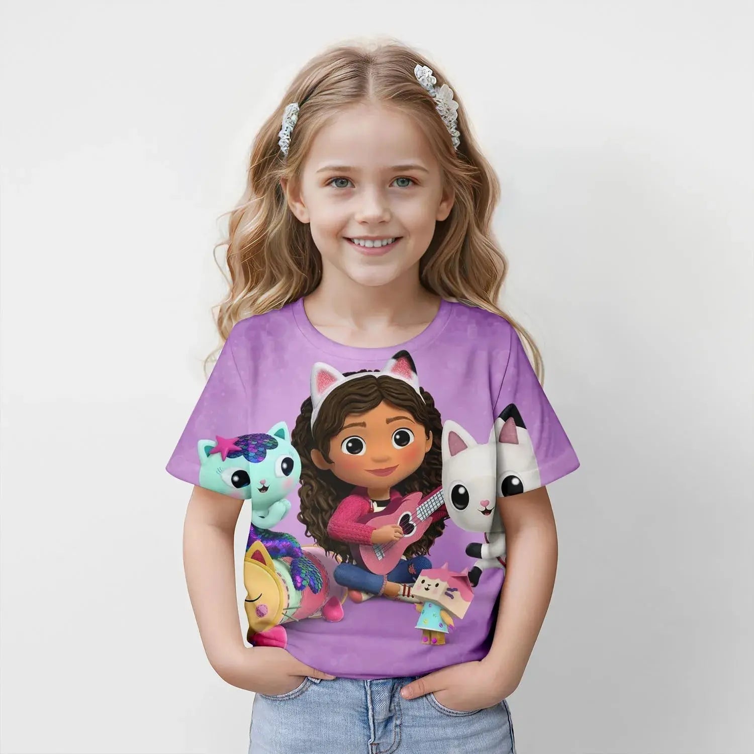 New Kids Cartoon  Gabbys Dollhouse Tops Tees 3D Print  T-shirt Children Casual Short Sleeve Clothing  Girls Sports Streetwear - Suncollections