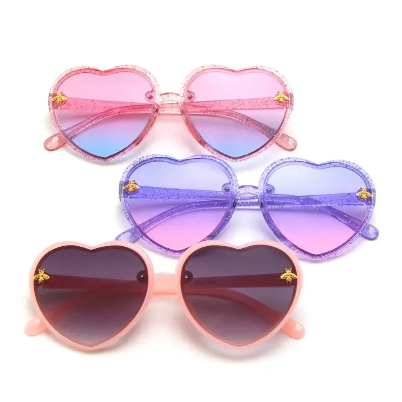 Fashion Heart Kids Sunglasses Children Retro Cute Pink Cartoon Sun Glasses Frame Girls Boys Baby Sunglasses UV400 Eyewear - Suncollections