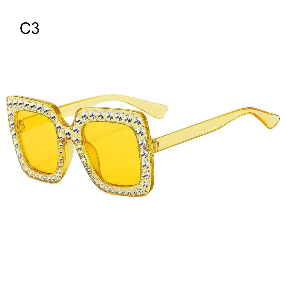 Luxury Children Fashion Sunglasses For Boys Girls Kids Sparkling Rhinestone Stylish Goggles Square Sun Glasses Decorative UV400 - Suncollections