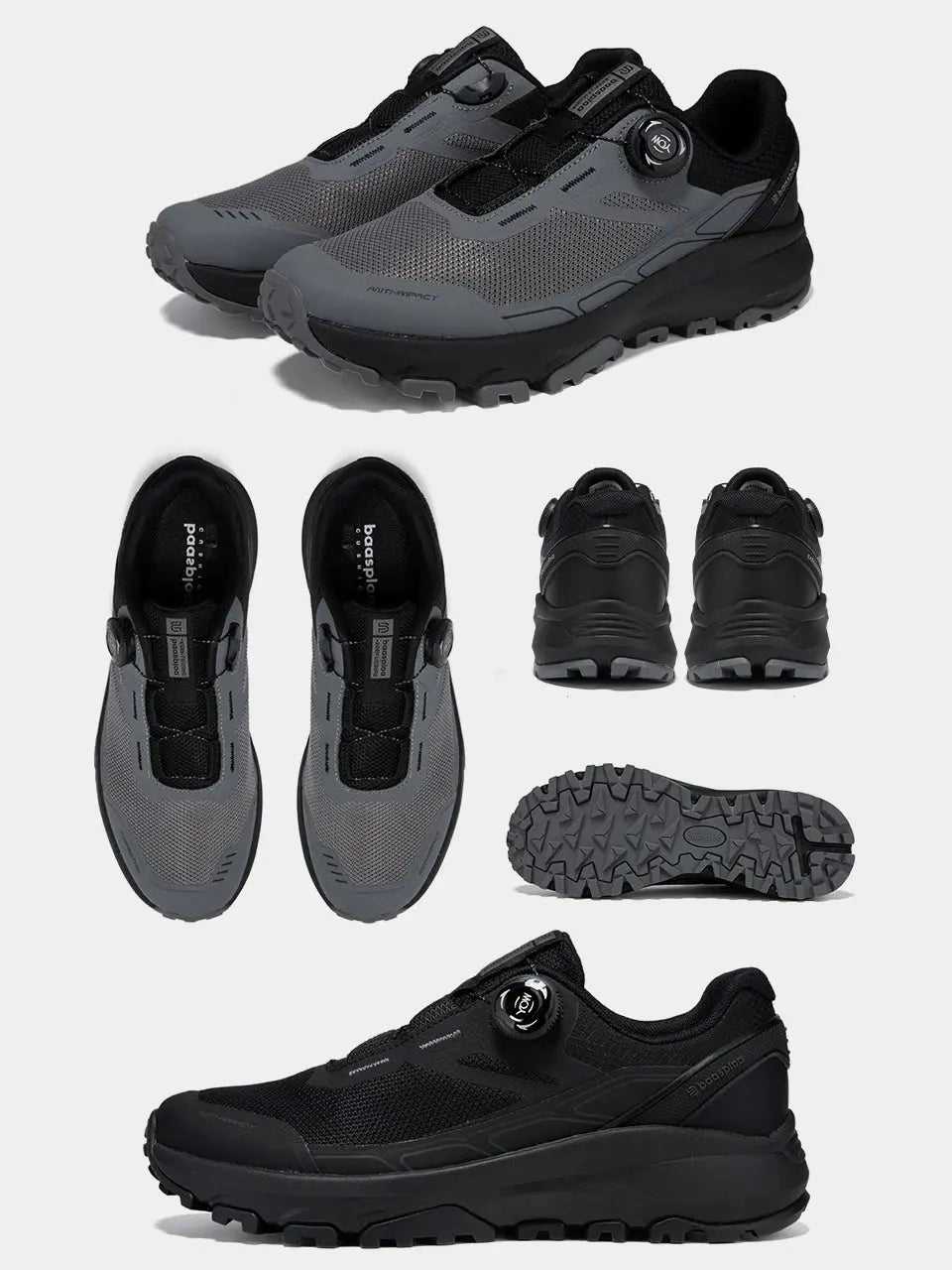 Baasploa New Men Outdoor Sneakers Mesh Breathable Rotating Button Hiking Shoes Male Comfort Rubber Sole Non-Slip Walking Shoes Suncollections